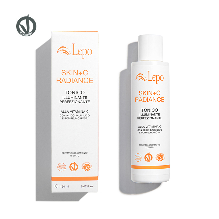 SKIN+C RADIANCE TONICO ILLUMINANTE PERFEZIONANTE <br> alla vitamina C con acido salicilico e pompelmo rosa